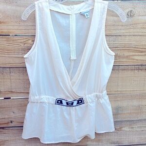Calvin Klein sleeveless blouse with beaded waistband